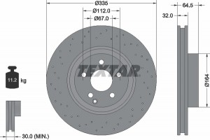 Диск тормозной MERCEDES S (W221) (05-13) передний (1шт.) TEXTAR 92171905 TEXTAR