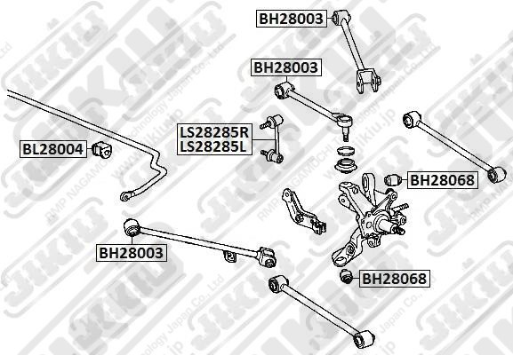 Сайлентблок задн подвески HONDA ACCORD 93-08 BH28003 BH28003 JIKIU