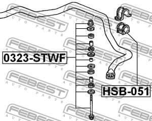 Тяга стабилизатора передняя в сборе HONDA STEP WGN 96- 0323-STWF 0323-STWF FEBEST