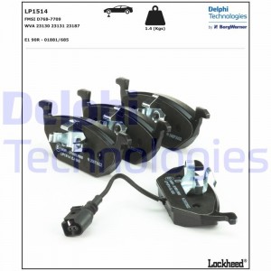 LP1514 колодки дисковые п.\ VWGolf, Skoda Octavia 1.4-1.9SD 99>датч. LP1514 DELPHI