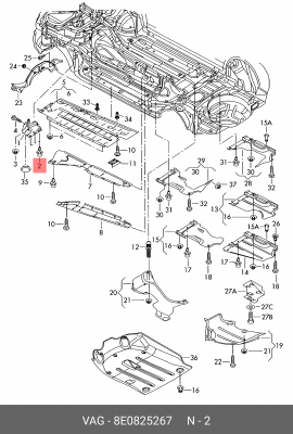 Клипса VW Golf (12-14) OE 8E0 825 267 VAG