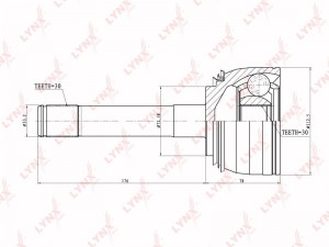 ШРУС наружный подходит для TOYOTA Land Cruiser(HDJ101/UZJ100) 4.2TD-4.7 98 CO-75 CO-7532 LYNXAUTO