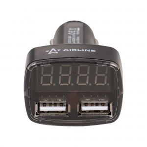 Вольтметр + 2USB 3,1A в прикуриватель 12-24В  AVM-D-02 AVM-D-02 AIRLINE