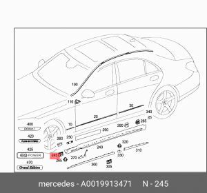 КЛИПСА  0019913471 A0019913471 A 001 991 34 71 MERCEDES BENZ
