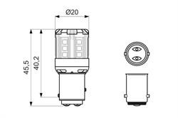 Лампа светодиодная 12V P21/5W BAY15d 4000K блистер (2шт.) Retrofit BOSCH 1 987 301 521 BOSCH