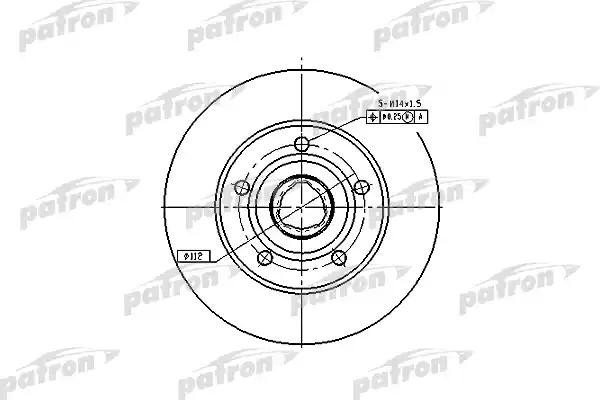 Диск тормозной VW Passat AUDI A4 (-97) задний (1шт.) PATRON PBD2771 PATRON