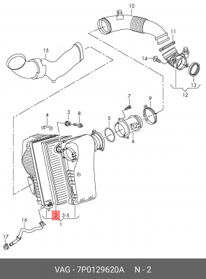Фильтр воздушный 7P0129620A 7P0 129 620 A VAG