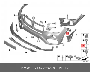 BMW Заклепка с распорной втулкой 07 14 7 293 278 BMW