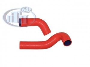 Патрубок системы охлаждения для а/м ГАЗ 3309, 3308 (2 шт.) "ПТП64" красный MVQ PTP002200 PTP 64