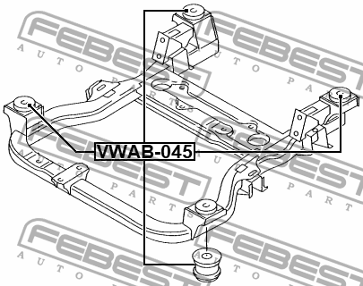 Сайлентблок подрамника VW TRANSPORTER 2003- VWAB-045 VWAB-045 FEBEST