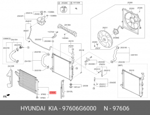 Радиатор кондиционера KIA Picanto (17-) OE 97606G6000 HYUNDAI KIA