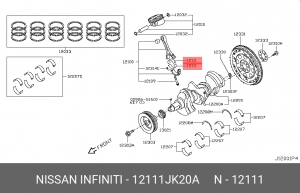Вкладыш шатунный 12111-JK20A 12111-JK20A NISSAN