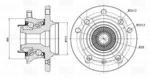 Ступица BMW X1 (E84) (09-) 4wd (перед. в сборе с подшип.) (MR 2645) MR 2645 TRIALLI