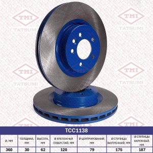 диск тормозной перед. вент.!\ LAND ROVER Discovery/Range Rover/Range Rover Sport TCC1138 TATSUMI
