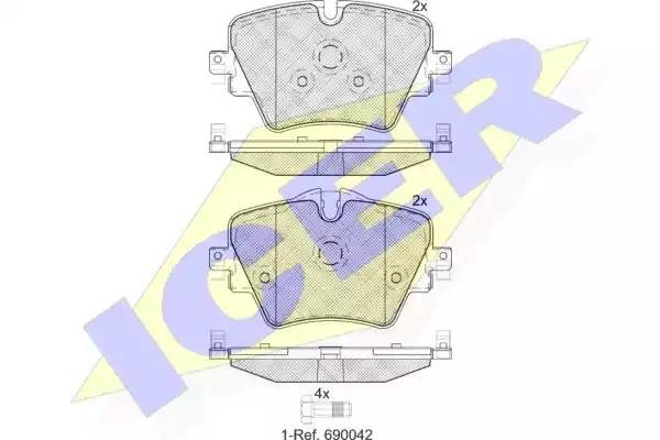 182216 колодки дисковые передние!\ BMW 2/X1 F45/F46 14> 182216 ICER