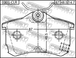Колодки задние HONDA ACCORD 03-08 0301-CLR 0301-CLR FEBEST