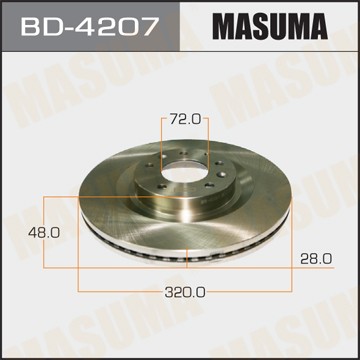 диск тормозной передний!\ Mazda CX-9 3.5/3.7 06>/CX-7 2.3/2.2D 06-12 BD4207 MASUMA