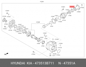 ПРОКЛАДКИ ИЗ ВУЛКАНИЗИРОВАННОЙ РЕЗИНЫ 47351-3B711 473513B711 HYUNDAI KIA