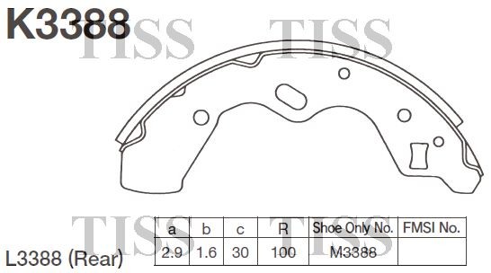 Колодки тормозные барабанные Mazda Demio 1.3i,1.5i 98- K3388 K3388 MK KASHIYAMA