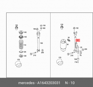 амортизатор задний!ADS\MB W164/X164 A1643203031 MERCEDES BENZ