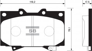 Колодки тормозные TOYOTA Land Cruiser передние (4шт.) SANGSIN SP1379 SANGSIN