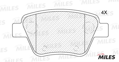 Колодки тормозные задние (без датчика + болты) (Смесь Semi-Metallic) (VW GOLF VI E110092 MILES