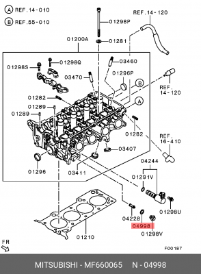 Прокладка MITSUBISHI Eclipse (90-94) болта головки блока OE MF660065 MITSUBISHI