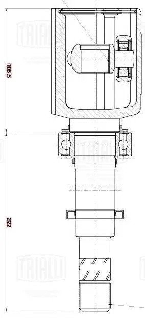ШРУС Nissan Qashqai (06-) 1.6i MT 2WD (внутр. перед. прав.) (GO 1442) GO1442 TRIALLI