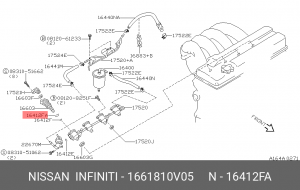Кольцо уплотнительное 16618-10V05 16618-10V05 NISSAN