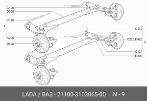 Колпак ступицы колеса ВАЗ-2110 АвтоВАЗ 21100-3103065-00 LADA VAZ