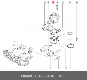 Дроссельная заслонка 161206381R 161206381R RENAULT