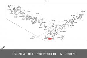 кольцо уплотнительное!\ KIA, Hyundai 5307239000 HYUNDAI