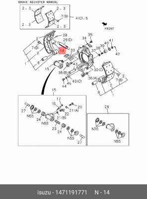 палец тормозной колодки передней!\ 1-47119-177-1 ISUZU