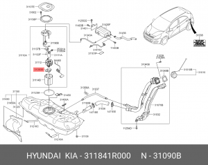 фильтр топл.! в баке\ Hyundai 311841R000 HYUNDAI
