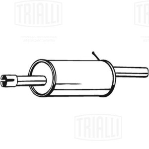 Глушитель Renault Sandero (07-) осн. (алюм. сталь) (EMM 0906) EMM 0906 TRIALLI