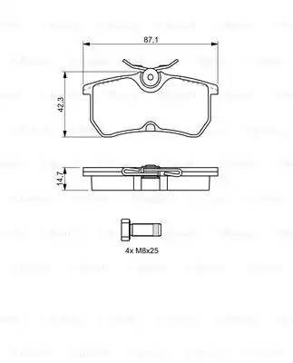 Колодки тормозные FORD Focus (98-05) задние (4шт.) BOSCH 0 986 494 011 BOSCH