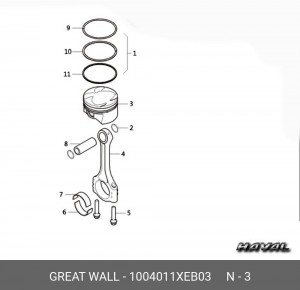 Поршень GREAT WALL/HAVAL 1004011XEB03 GREAT WALL