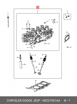ГОЛОВКА ГБЦ ЛЕВАЯ 68227451AA 68227 451AA CHRYSLER
