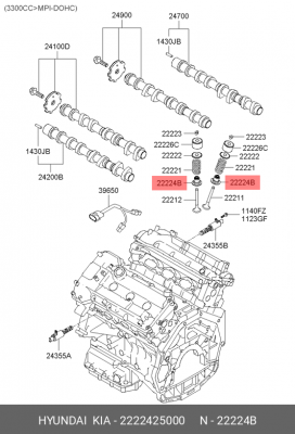 КОЛПАЧЕК МАСЛОСЪЕМНЫЙ 22224-25000 2222425000 HYUNDAI KIA