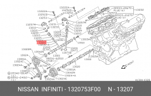 колпачок маслосъемный!\ Nissan Sunny/Primera 1.6-2.0D/TD 80> 1320753F00 NISSAN