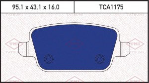 Колодки тормозные дисковые задние FORD Focus/Galaxy/Kuga/Mondeo/S-Max 06-LAND RO TCA1175 TATSUMI