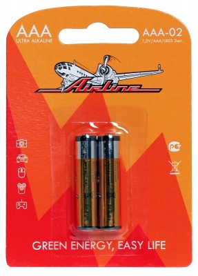 БАТАРЕЙКИ AAA 2 ШТ AAA-02 AIRLINE