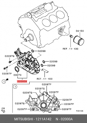насос масляный!\ Mitsubishi Outlander 3.0i 06-13 1211A142 MITSUBISHI