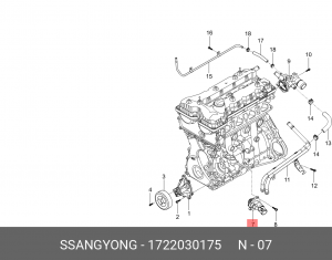 Термостат SSANGYONG Actyon (12-) (G20) OE 1722030175 SSANG YONG