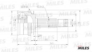 ШРУС наружный HYUNDAI GETZ 1.3/1.6 02- (GKN 304695) GA20164 GA20164 MILES