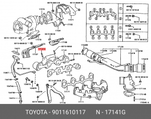 Болт TOYOTA 9011610117 90116-10117 TOYOTA
