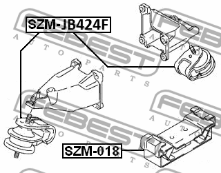 Опора двигателя передняя (гидравл) SUZUKI GRAND VITARA/ESCUDO 2006-2014 SZM-JB42 SZM-JB424F FEBEST