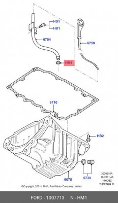 Кольцо уплотнительное FORD Focus,Mondeo щупа масляного OE 1 007 713 FORD