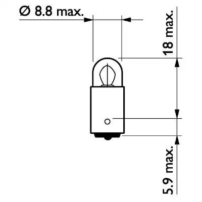 Лампа 12V 3W BA9s PHILIPS 12910CP PHILIPS