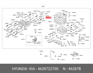 Пластина HYUNDAI Accent (99-),Getz (02-) сепаратор АКПП верхняя OE 4628722700 HYUNDAI KIA